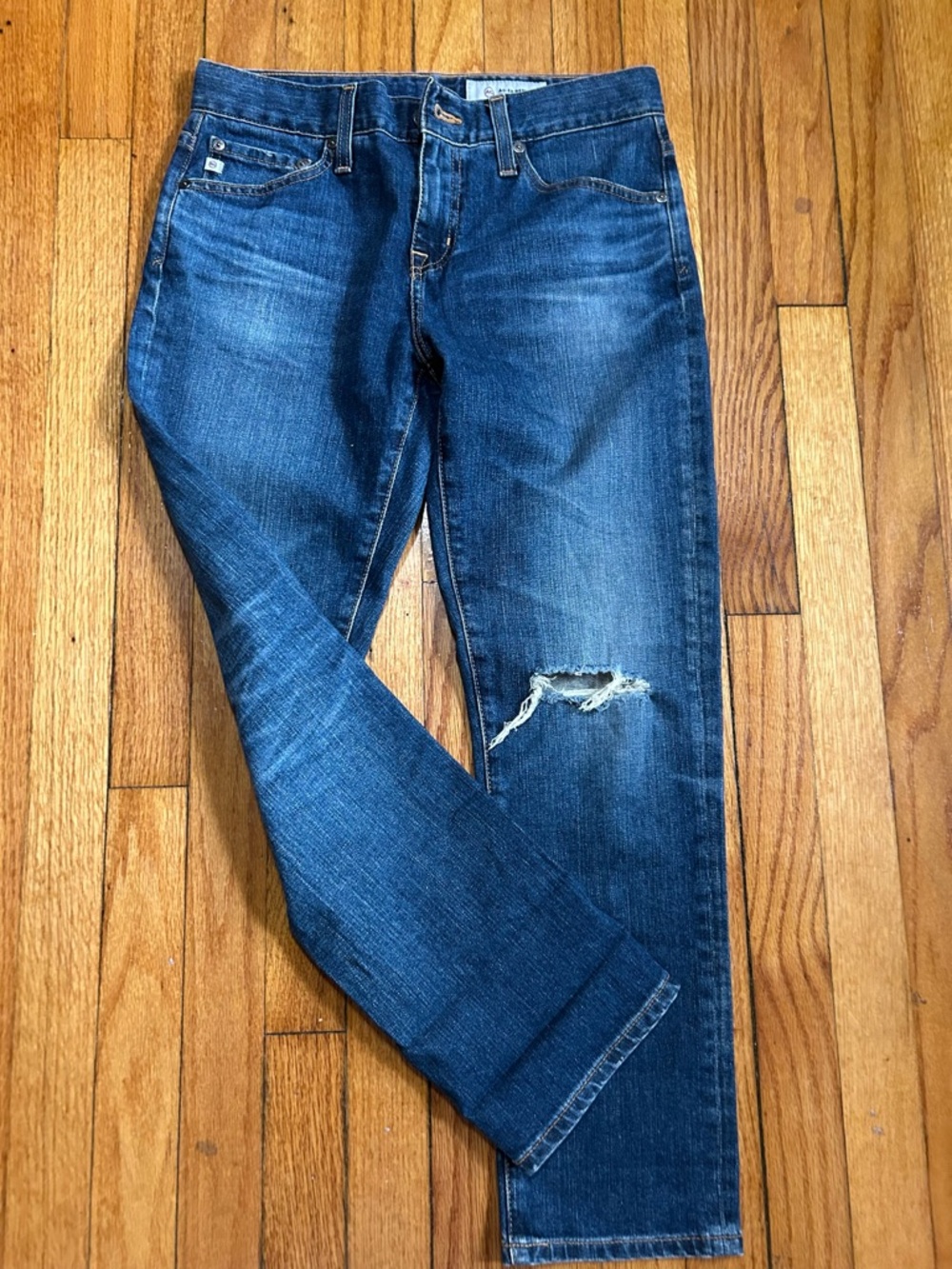 AG Adriano Goldschmied The Ex-Boyfriend Slouchy Slim Distressed Jeans Size 25